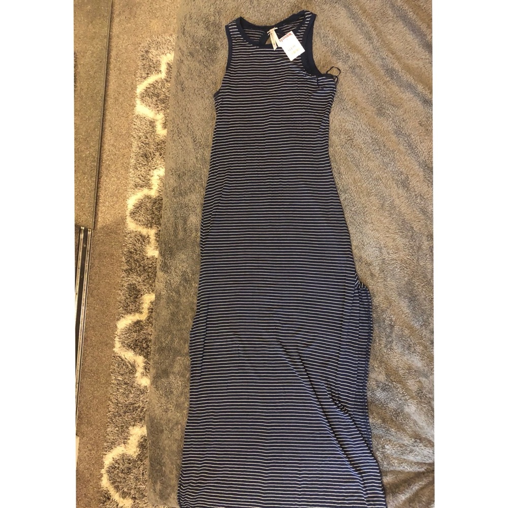 TJ Maxx — Striped (Navy Blue & White) Maxi Dress